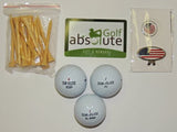(Gift Bag) 50 Recycled Golf Balls Value Pak With Free Tee's and Magnetic American Flag Golf Ball Marker and Hat Clip