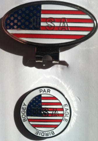 Magnetic American Flag Golf Ball Marker and Hat Clip