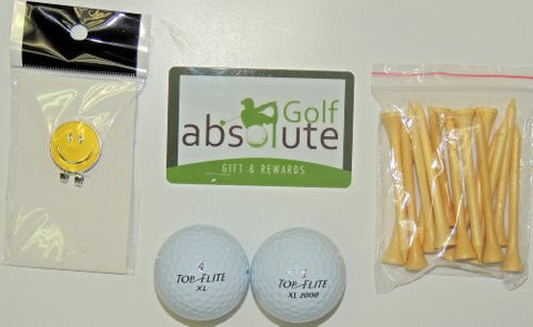 36 Top-Flite Grade A Recycled Golf Balls Gift Box Free Tee's & Magnetic Smiley face Golf Ball Marker/Hat Clip