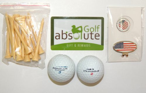 36 Pinnacle Mix Recycled Golf Balls Grade A With Free Tee's & Magnetic American Flag Golf Ball Marker/Hat Clip